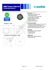 CDRH50D18RLDNP-100MC Datasheet Cover