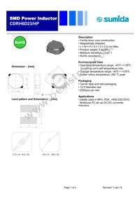 CDRH6D23HPNP-4R7NC Datasheet Cover