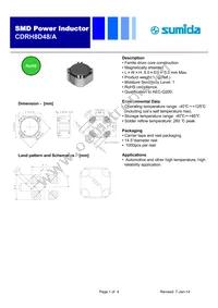 CDRH8D48/ANP-820MC Datasheet Cover