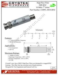 CHPFL-0010-BNC Datasheet Cover