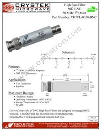 CHPFL-0050-BNC Datasheet Cover