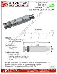CHPFL-0100-BNC Datasheet Cover