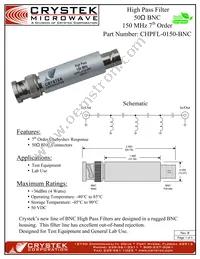 CHPFL-0150-BNC Datasheet Cover