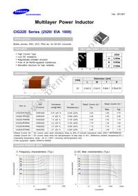 CIG22E1R0MNE Datasheet Cover