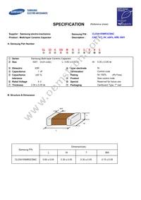 CL03A105MR3CSNC Datasheet Cover