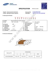 CL05A105KQ3LNNC Datasheet Cover