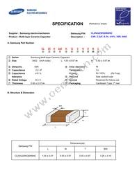 CL05A225KQ5NSNC Datasheet Cover