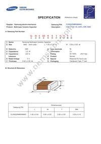 CL05A225MR5NNNC Datasheet Cover