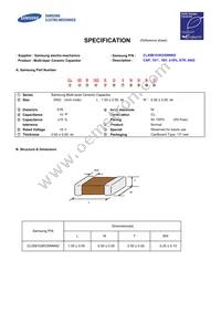 CL05B103KO5NNND Datasheet Cover