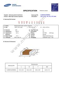 CL05B104JO5NNNC Datasheet Cover