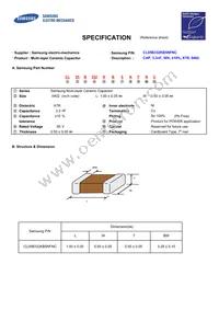 CL05B332KB5NFNC Datasheet Cover