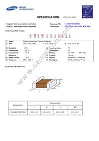 CL05B821KB5NNNC Datasheet Cover