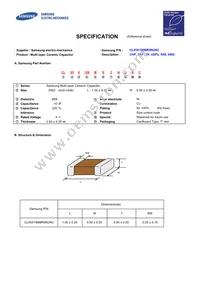 CL05X106MR5NUNC Datasheet Cover