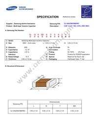 CL10A225KO8NFNC Datasheet Cover