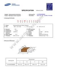 CL10F225ZO8NNNC Datasheet Cover