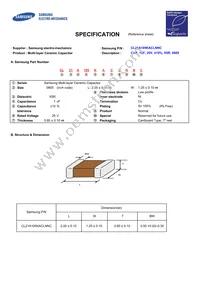 CL21A105KACLNNC Datasheet Cover