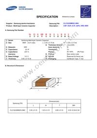 CL21A226MQCLQNC Datasheet Cover