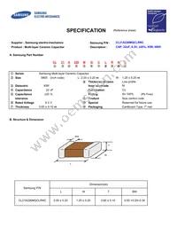 CL21A226MQCLRNC Datasheet Cover