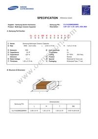 CL21A226MQQNNNG Datasheet Cover