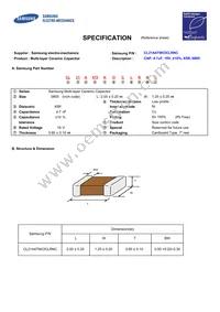 CL21A475KOCLRNC Datasheet Cover