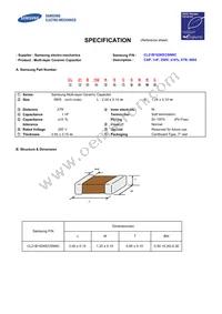 CL21B102KECSNNC Datasheet Cover