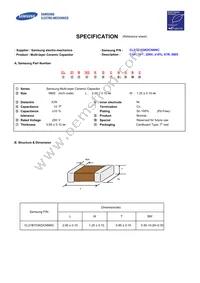 CL21B103KDCNNNC Datasheet Cover