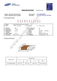 CL21B153KCCNNNC Datasheet Cover