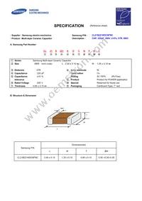 CL21B221KDCNFNC Datasheet Cover