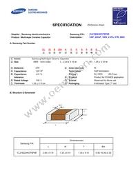 CL21B224KCFSFNE Datasheet Cover