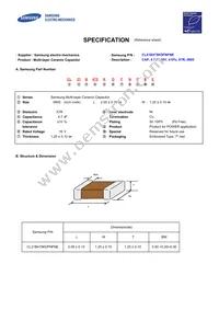 CL21B475KOFNFNE Datasheet Cover