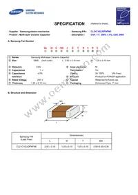 CL21C102JDFNFNE Datasheet Cover