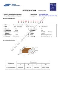 CL21F474ZBFNNNF Datasheet Cover