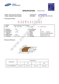 CL31B102KGFNFNE Datasheet Cover