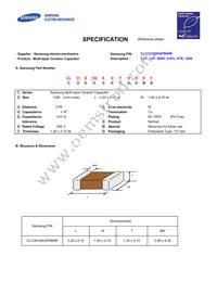 CL31B102KGFNNNF Datasheet Cover