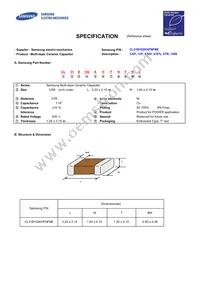 CL31B102KHFNFNE Datasheet Cover