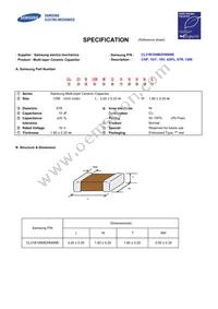 CL31B106MOHNNNE Datasheet Cover