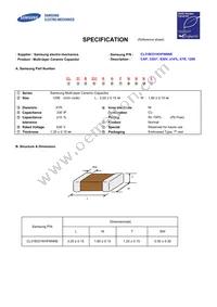 CL31B331KHFNNNE Datasheet Cover