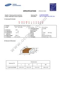 CL32B102KJFNNNE Datasheet Cover