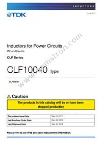 CLF10040T-471M Datasheet Cover