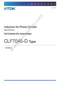 CLF7045T-151M-D Datasheet Cover