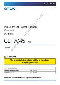 CLF7045T-220M Datasheet Cover