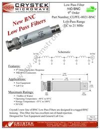 CLPFL-0021-BNC Datasheet Cover