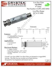 CLPFL-0025-BNC Datasheet Cover