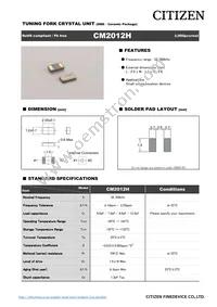 CM2012H32768DZFT Datasheet Cover