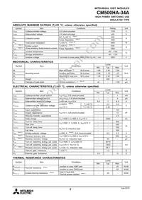 CM500HA-34A Datasheet Page 2