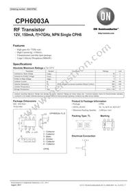 CPH6003A-TL-E Datasheet Cover