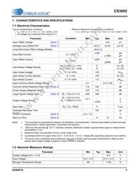 CS3002-ISZ Datasheet Page 3
