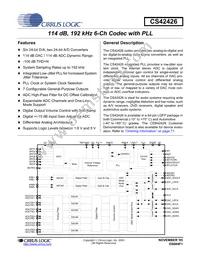 CS42426-DQZ/C1 Datasheet Cover