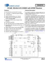 CS42516-DQZR Datasheet Cover
