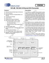 CS4364-CQZR Datasheet Cover
